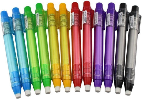 Pencil Erasers - Pen-Style Funny Portable Mechanical Eraser for Artists, Pack of 12