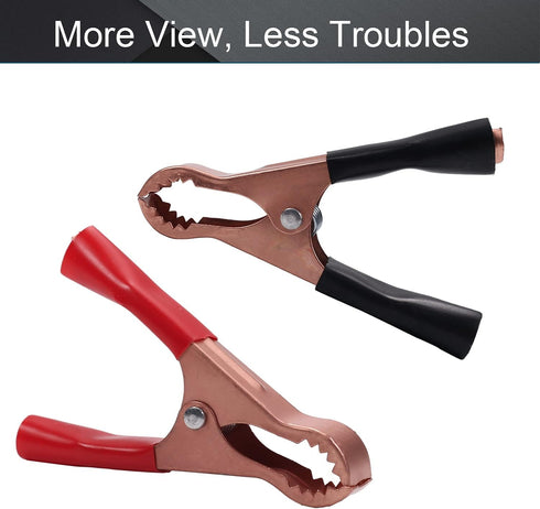 Heyiarbeit 2Pcs 50A Heavy-Duty Insulated Alligator Clips, Battery Electrical Test Clips for Car, Boat