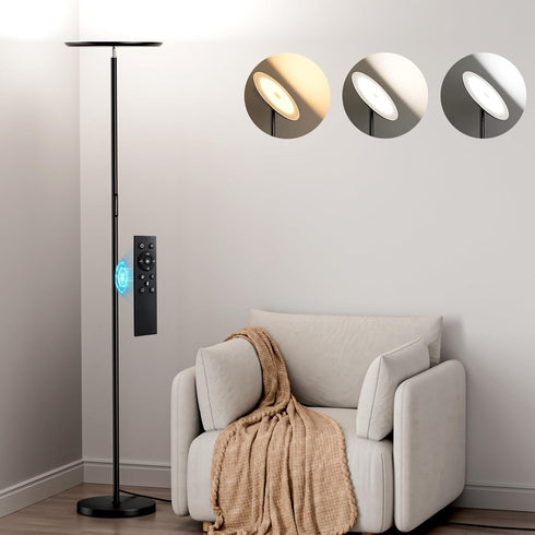 Modern LED Floor Lamp - Remote & Touch Control, 40W/2400LM Sky Torchiere