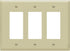 ENERLITES Decorator Light Switch or Receptacle Outlet Wall Plate, 3-Gang, Gloss Finish, Mid-Size, Ivory