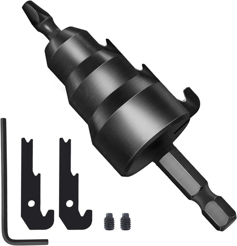 Universal Power Conduit Reamer Tool Kit with 2 Replacement Blades and Screw, Zinc Alloy