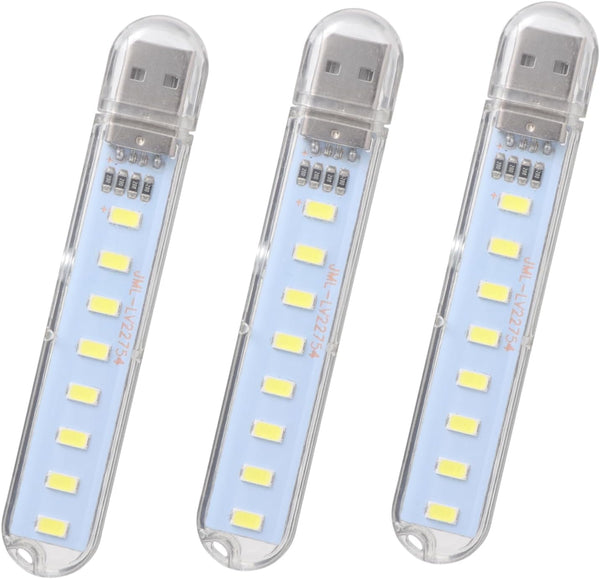 3 Pcs USB Rechargeable LED Night Lights Portable Table Lamps with White