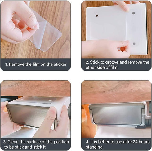 Davidsons Collection Self-adhesive Under Desk Drawer - 2 Packs Large Storage Desktop Pencil Tray for Office, Home,