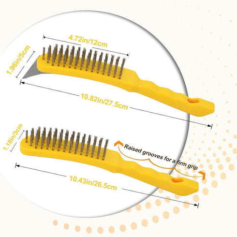 Set 2 1 Wire Brush Heavy Duty Stainless Steel Bristles Brush with Plastic Handle in Deeping Cleaning Tools
