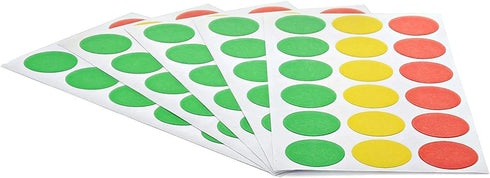 Emraw Assorted Color Round Labels (3/4") - Includes Green, Yellow & Red, 306 Labels Per Pack (3-Pack)