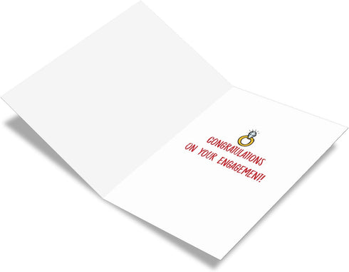 NobleWorks Funny Bulldog Engagement Greeting Card - Love Pet Animal Wedding Congratulations with Envelope (1 Card)