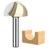 HUHAO 1" Cutting Diameter Cove Box Round Nose Router Bit Set 1/4