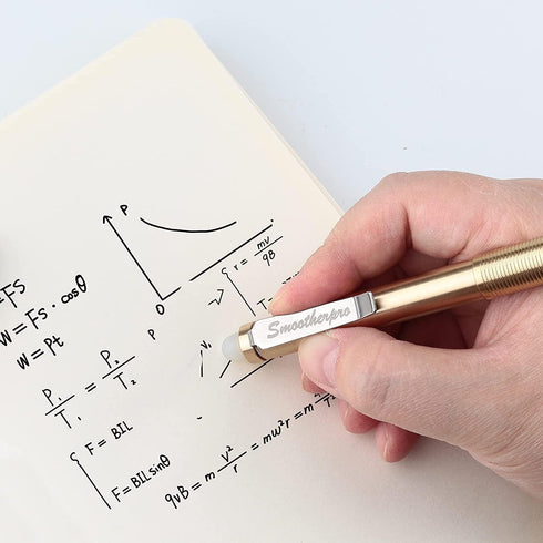 SMOOTHERPRO Erasable Solid Brass Bolt Action Pen, Compatible with Pilot FriXion Refill, Durable EDC Pocket Business Pen
