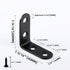 20 Pack 1-9/16" L Brackets for Shelves Corner Brace| Heavy Duty Stainless Steel Wall Mount Bracket| Black Metal Small