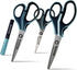 MaxTitanium Club Pack 8" 7" 5" & Travel Non-Stick Scissors with Dual Curved Technology HD for Shipping Office School Gardening 4 Pack by WOOTS