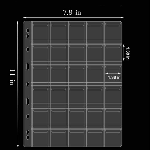 Ettonsun 10 Sheets 30-Pocket Coin Collecting Pages, Binder Inserts Coin Pocket Pages for Most Coin Collection Albums