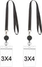 YOUOWO Black Lanyards with ID Badge Holder, 4x3 Vertical and Retractable Badge Reel Protector, 2 Pack