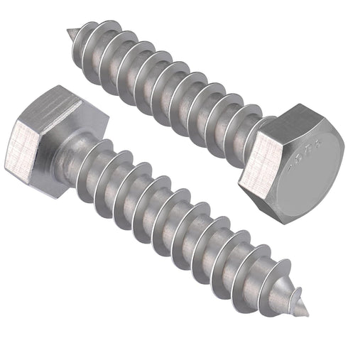 5/16" x 1-1/2" Hex Head Lag Screws 20Pcs - 304 Stainless Steel Heavy Duty Screws for TV Mounts, Deck, and Boat Repair