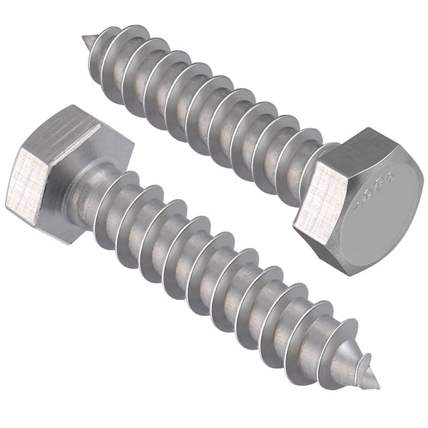 5/16" x 1-1/2" Hex Head Lag Screws 20Pcs - 304 Stainless Steel Heavy Duty Screws for TV Mounts, Deck, and Boat Repair