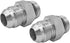 (2-PACK) 6400-06-06-O Hydraulic Adapter Fitting 9/16"-18UNF Male O-Ring Boss × 9/16"-18UNF Male JIC