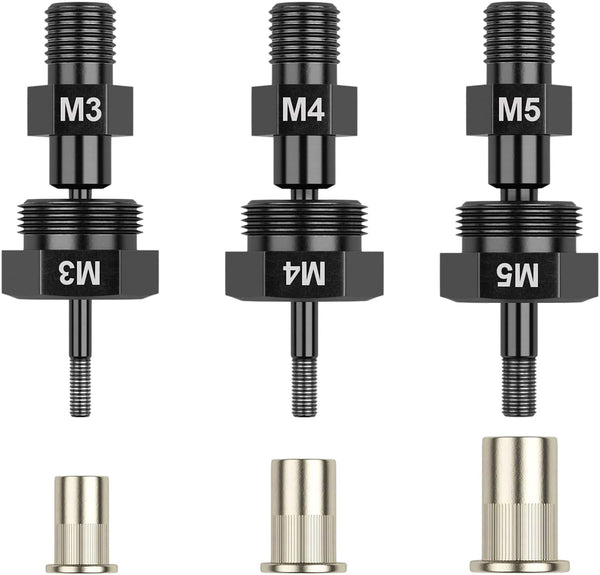 Beaspire 3 PCS Cordless Drill Electric Rivet Gun's M3, M4, M5 Mandrels
