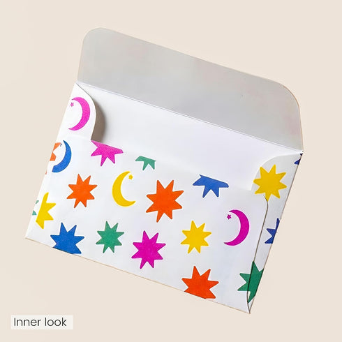 The Ramadan Edit Set 5 6.5 3.625 Inches Eid Mubarak Money Envelopes Eidee Cash Envelopes with Crescent Moon & Star