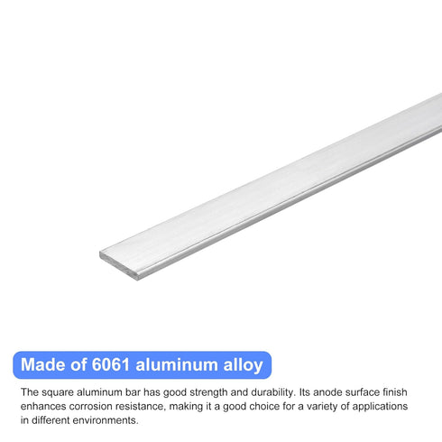 uxcell 2Pcs Square Aluminum Flat Bar, 1/8" Thick, 0.8" Width, 12" Length, 6061 Aluminum Plate for Industrial Building