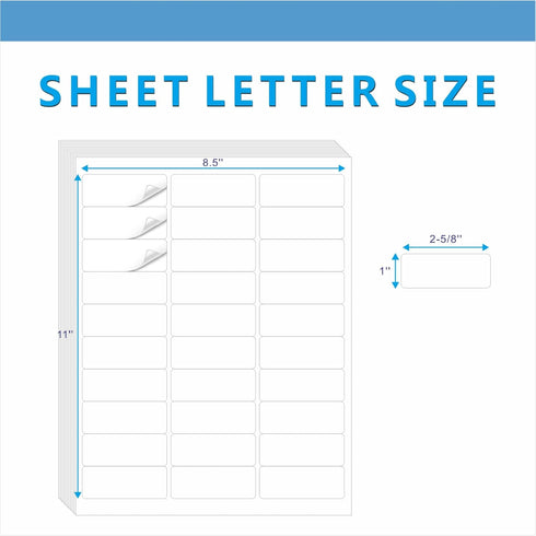 JIQEZNL 1" 2-5/8" 900 30 8.5"11" Address Labels, Premium x Mailing Labels for Envelopes, Address Label Sticker Paper