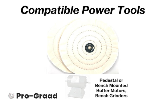 2 Pack 8” BBC Buffing Wheel - 60 Ply, Bleached Balloon Cloth for Bench Motor, Ultra Smooth Polishing Wheel