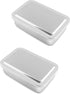 QWORK Stainless Steel Instrument Tray Organizer, 2 Pack 6" Solid Box with Lid, Sterilization Box for Lab Supplies