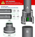 6I56 Flexible PVC Reducing Coupling with Stainless Steel Clamps, 4.5" x 1.9" for 4" x 1-1/2" Nominal Pipe