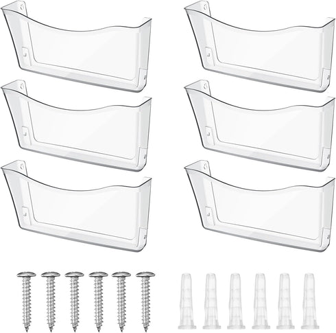 Colarr 6 Pcs Expandable Pocket Wall File Set, Wall Mountable Space Saving Organizer for Office