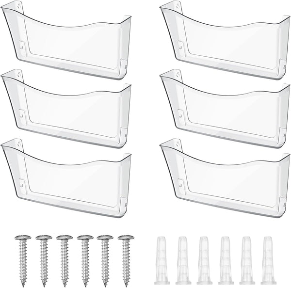 Colarr 6 Pcs Expandable Pocket Wall File Set, Wall Mountable Space Saving Organizer for Office
