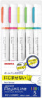 Zebra Highlighter Mojiniline, Blurring Proof for Ballpoint Pen Writing (5 Color Set) WKS22-5C