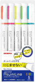 Zebra Highlighter Mojiniline, Blurring Proof for Ballpoint Pen Writing (5 Color Set) WKS22-5C