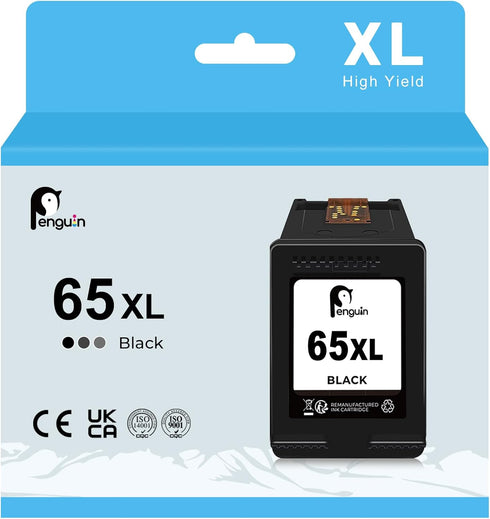 Penguin 65XL Black Remanufactured Ink Cartridges for HP DeskJet 3755 2652 3752 2622 2655 2624 2675 2680 3720 2630 2675