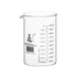 EISCO Beaker, 1000ml Low Form with Spout, ASTM, Dual Scale, White Graduations, Borosilicate 3.3 Glass