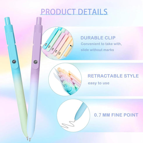 Gel Pens Fine Point 0.7mm, Black Smooth Writing Japanese Pens for Office Essentials and Birthday Gifts for Women