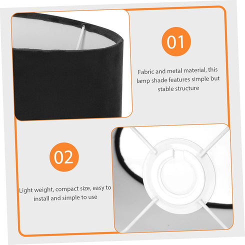 NUOBESTY Oval Fabric Lamp Shade for Desk and Floor Lamps Cloth Cover Compatible Black Exterior with White Interior