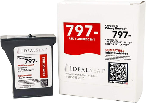 IDEALSEAL Compatible Replacement Ink Cartridge for pb 797-0 797-m k7mo (100 Labels) for mailstation2 pb 797 pb k7m0