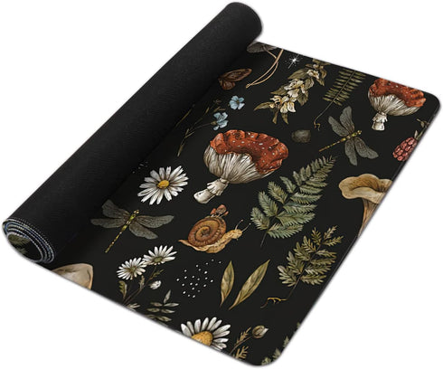 Vintage Mushroom Large Mouse Pad, Extended Gaming Mouse Pad Waterproof Desk Mat with Stitched Edge, Non-Slip Base,