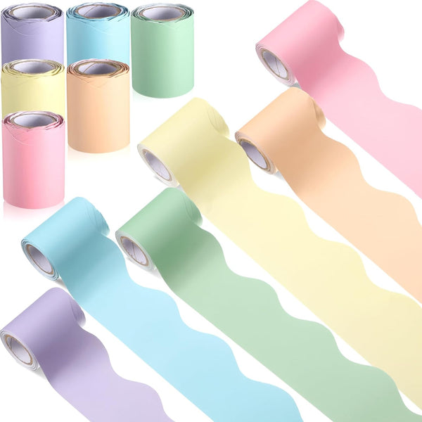Zhanmai 6 Rolls Classroom Borders for Bulletin Board, 98.5 ft Scalloped Trim for Fall Harvest Thanksgiving
