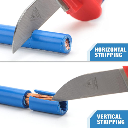 iCrimp Utility Knife for Cable Skinning, 2-Pack Insulated Electricians Cable Stripping Knives