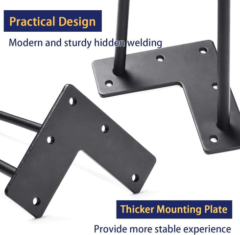 6 Inch 4PCS SMARTSTANDARD Heavy Duty Hairpin Furniture Legs, Metal Home DIY Projects for TV Stand, Sofa, Cabinet, etc