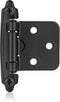 4 Pack (2 Pair) Matte Black Self Closing Cabinet Hinges for Flush Mount Kitchen Cabinet Door