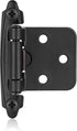 4 Pack (2 Pair) Matte Black Self Closing Cabinet Hinges for Flush Mount Kitchen Cabinet Door