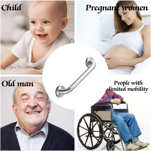 ZEELYDE Shower Handle,Shower Grab Bar,Grab Bars Handle Safety Support Hand Rails, Stainless Steel Safety Rails