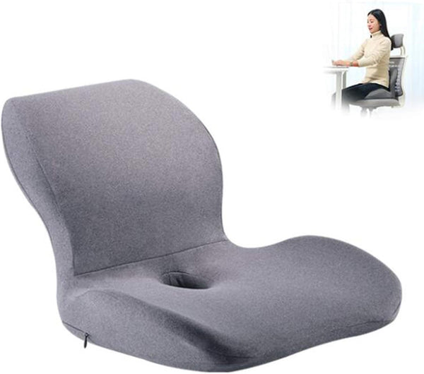 BBOPG Office Chair Cushions One-Piece Memory Foam Seat Cushion Lumbar Support Cushion for