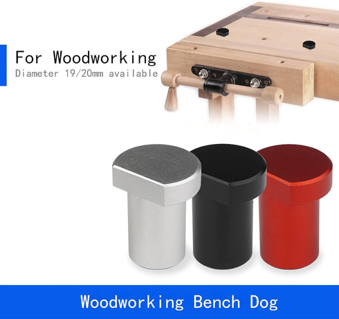6 Pack Bench Dogs, Aluminum Alloy Bench Brake Inserts for 20mm Dog Holes, A Woodworking Shop Essential