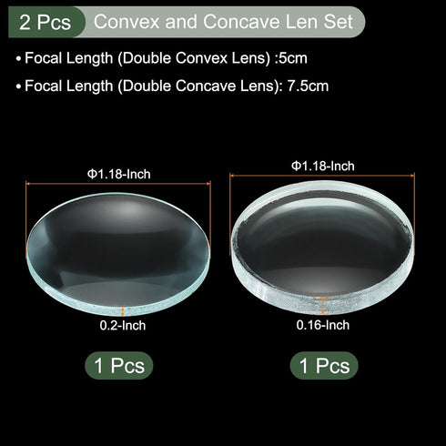YOKIVE 2 Pcs Clear Glass Optical Lenses, Double Lens for Telescope and Photography, 5cm & 7.5cm Focal Length