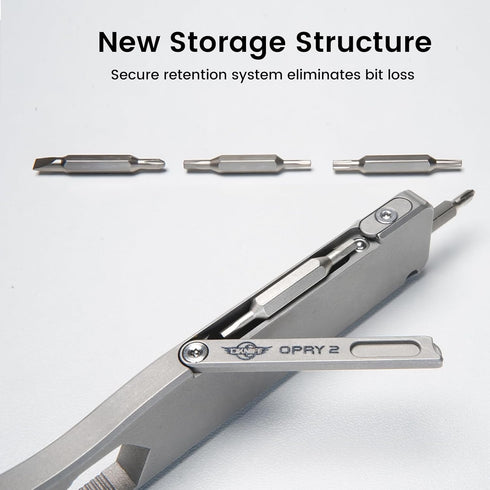 Set, OKNIFE Opry Multitool EDC Titanium Pry Bar Bottle Opener, Nail Puller with Hex Wrench, Screw and Pocket Clip