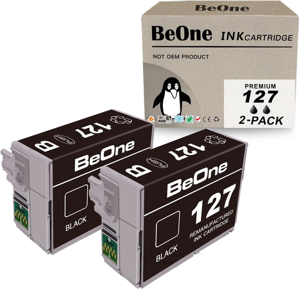 BeOne Remanufactured Ink Cartridges for Epson T127 127 Replacement for Workforce 60 545 630 633 635 645 840 845 (2