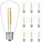 10 Pack LED Edison Light Bulbs, 0.6 Watt Shatterproof Dimmable, ST40 E17 Clear Plastic for Outdoor String Lights