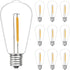 10 Pack LED Edison Light Bulbs, 0.6 Watt Shatterproof Dimmable, ST40 E17 Clear Plastic for Outdoor String Lights