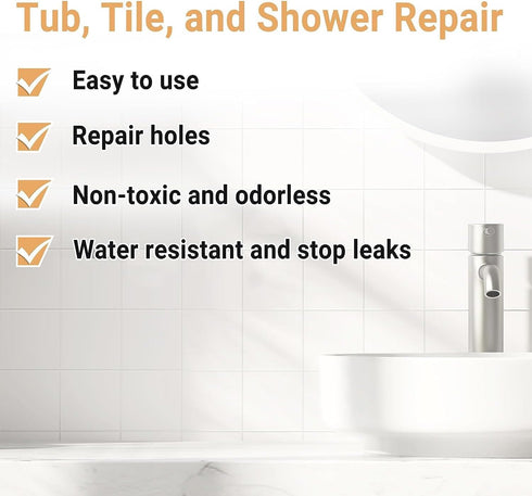 VERNY Tub Repair Kit, 3.7oz Acrylic Wall Repair for Cracked Bathtub, Toilet, Sink, Grey